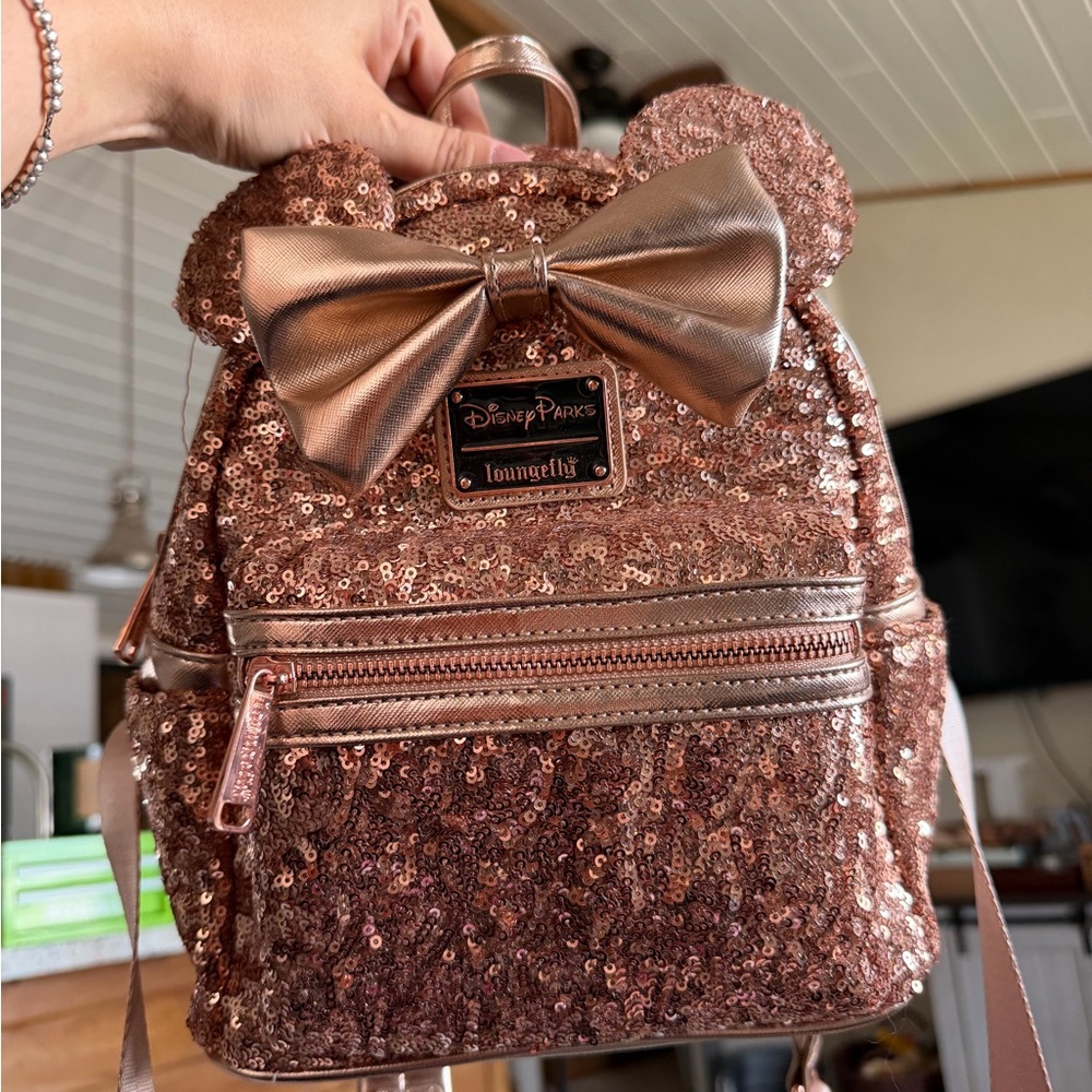 Loungefly Rose Gold Sequin Backpack